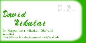 david mikulai business card